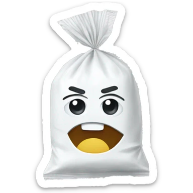 salt packet with a stern expression sticker
