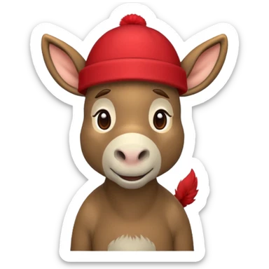 donkey with red hat sticker