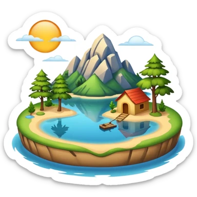 lake with an island sticker