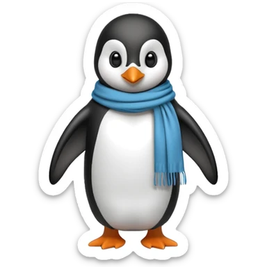 penguin with different scarf single-color  sticker
