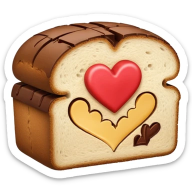 make a bread and then make a chocolate and between them make a heart sticker