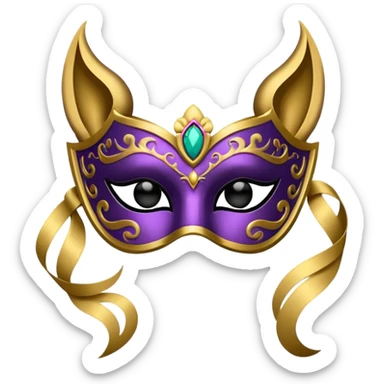 leoğard with glamorous masquerade mask sticker