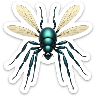 Create a highly polished, 3D game UI–style illustration of a   FLY sticker