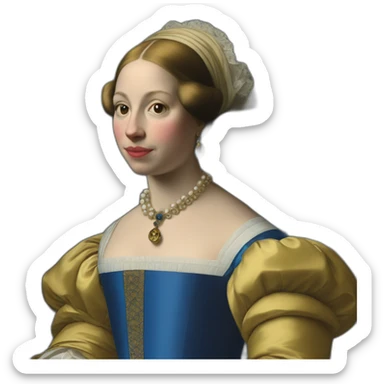 Princess leía in a vermeer's painting sticker