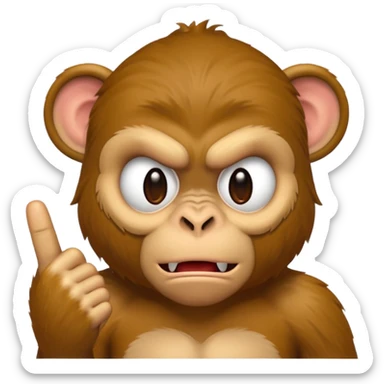 Monkey showing middle finger sticker