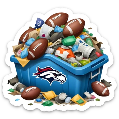 Filthy garbage with NFL football  sticker