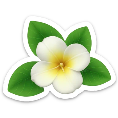 3 jasmins flowers with leafs sticker