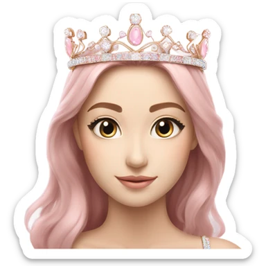 white and pink pastel tiara sticker