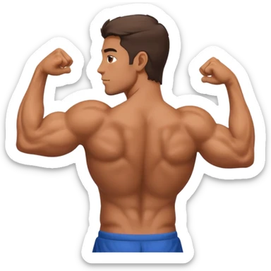 Male back biceps sticker