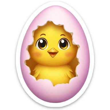 chick in easter egg sticker