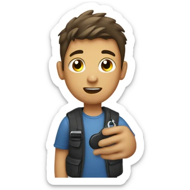 Boy losing car keys sticker