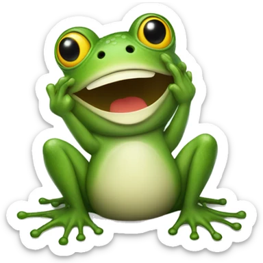 frog with a text ballon with the word "Rhythm!"  sticker