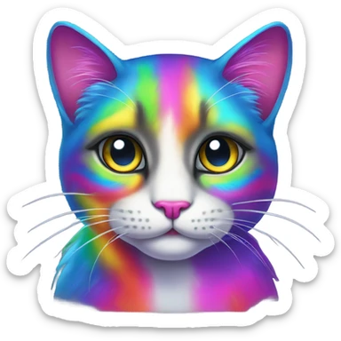 Rainbow Lisa Frank dark cat sticker
