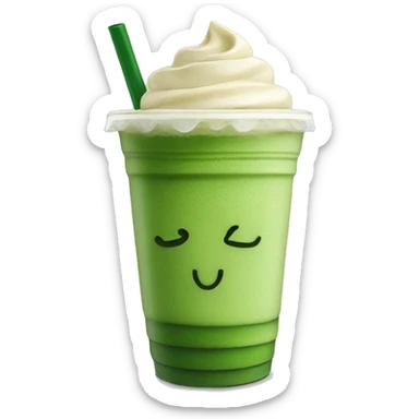 Frapptea boba matcha latte sticker