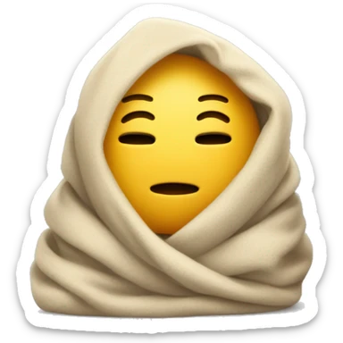 usually yellow emoji face(no body) with cute relaxed chill facial expressions wrapped cosily in a blanket sticker