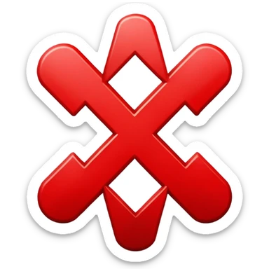Red X sign sticker