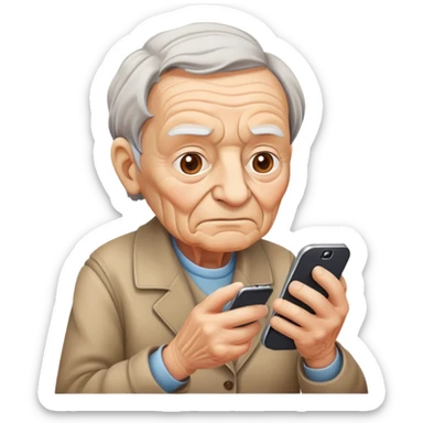 senior smartphone sticker