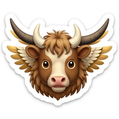 winged ox emoji light brown sticker