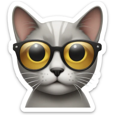 Cat with sunglasses sticker