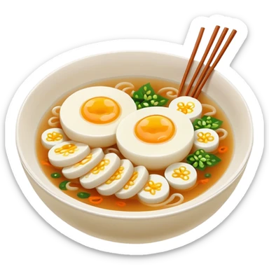 Make an emoji of tteokguk, a traditional Korean food. sticker
