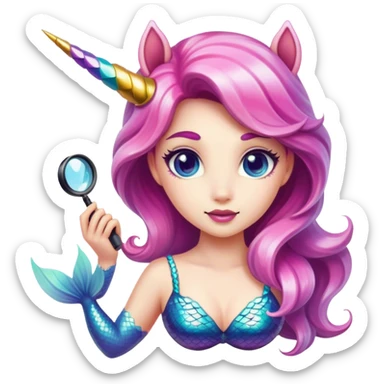 Vaca unicornio detective sirena sticker