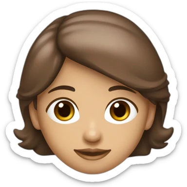 Jovencita de pelo liso y largo y castaño oscuro con mechón rojo sticker