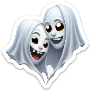 Ghost kissing Mae vampire sticker