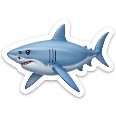A shark wearing blue shoes on its fins sticker