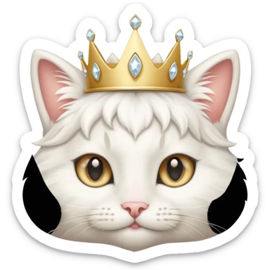 Cat Queen – fluffy white cat with a small diamond tiara.
 sticker