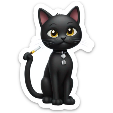 black cat holding vape sticker
