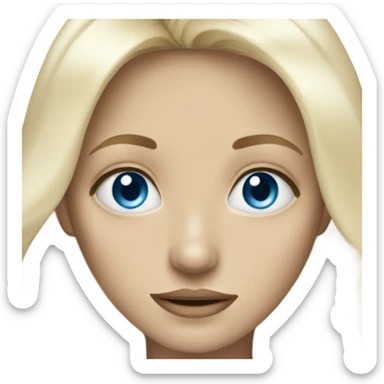 Long platinum blonde hair girl with blue eyes sticker