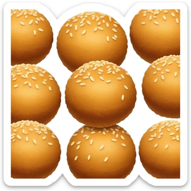 Chinese sesame ball (Jian Dui) with crispy outside and sweet filling sticker