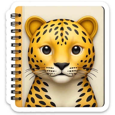 leopard patterned notebook sticker