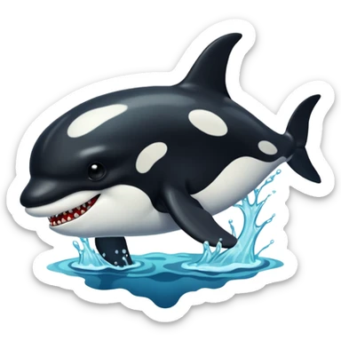 orca as a zombie sticker