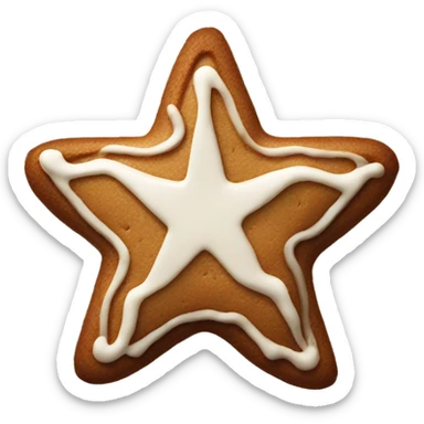 Star-shaped gingerbread with icing sticker