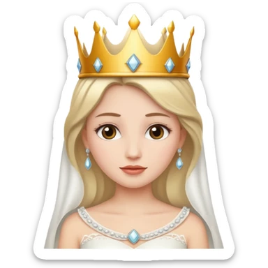 white bride crown sticker