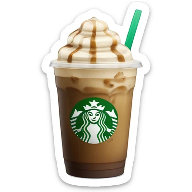 Starbuck ice coffee with ice cubes sticker