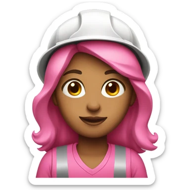 Pink construction girl sticker
