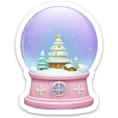Pastel Christmas snowglobe sticker