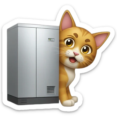 A cat fixing hvac sticker