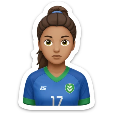 womansoccer player blue green jersey sticker