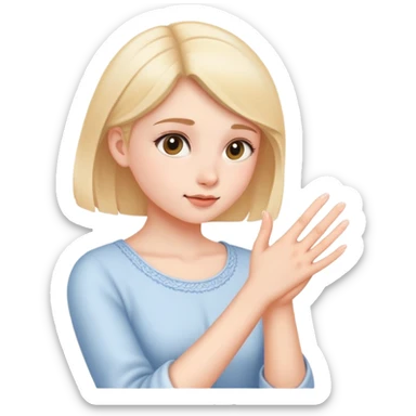 girl pushing hand sticker