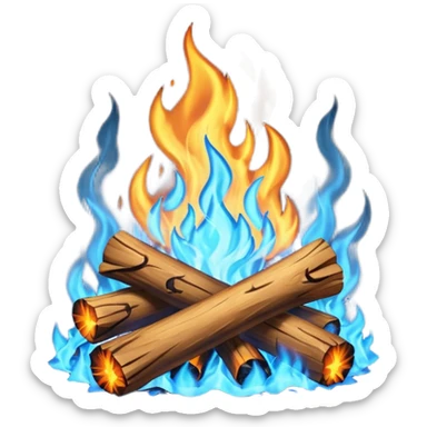 make me a campfire emoji but make the fire color blue sticker