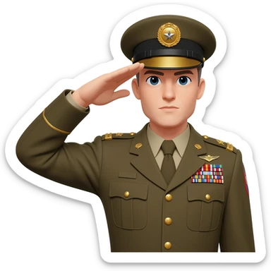 militar saludando sticker