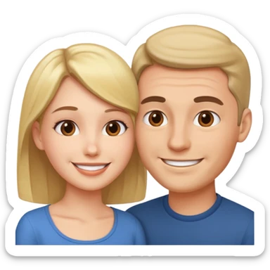 Man head against woman head sticker