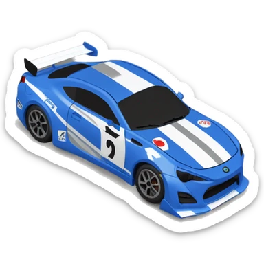 Dark pearl-blue Card stock Papercraft fr-s racecar sticker