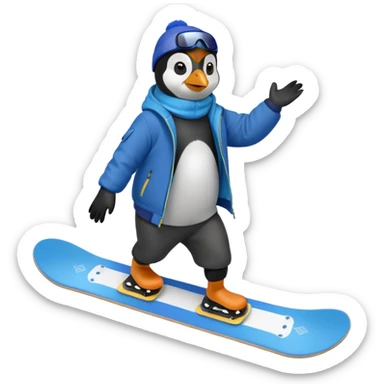 Snowboarder Penguin sticker