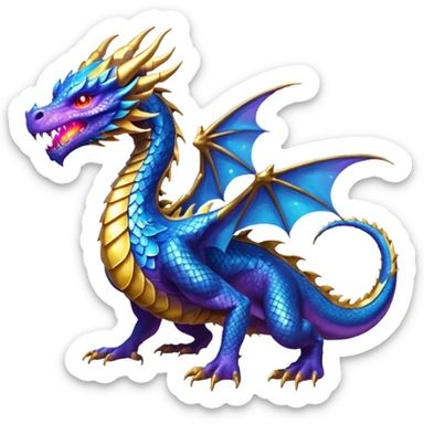 Amazing cool dragon with golden purpleish blue aura firing a energy blast which looks cool and dangerous at the sametime sticker
