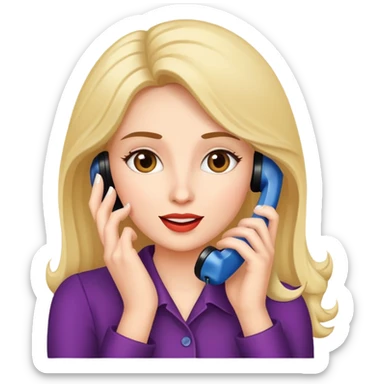 woman talking on the phone sticker