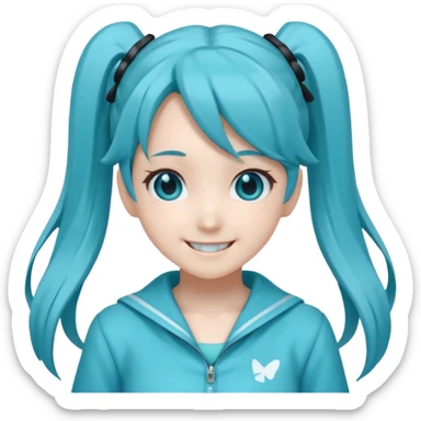 Hatsune Miku smile twintail sticker